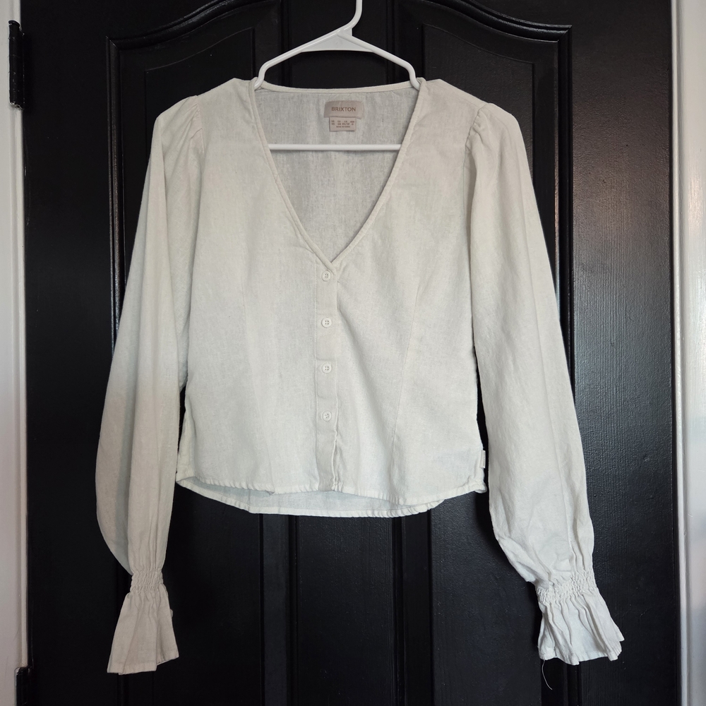 Brixton Off-White V-Neck Blouse